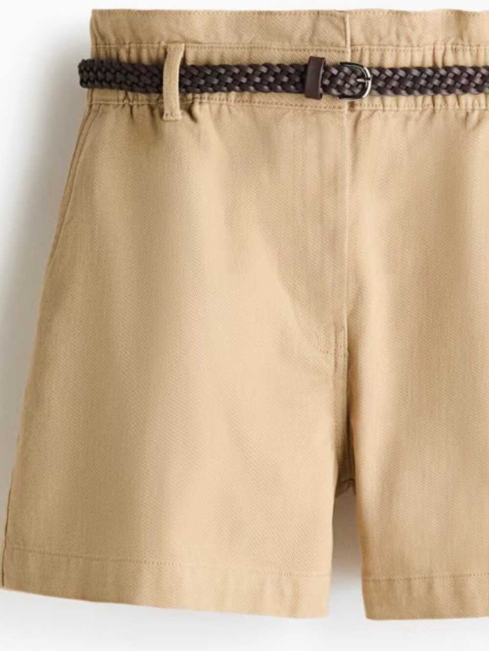 H&M Belted Twill Shorts
